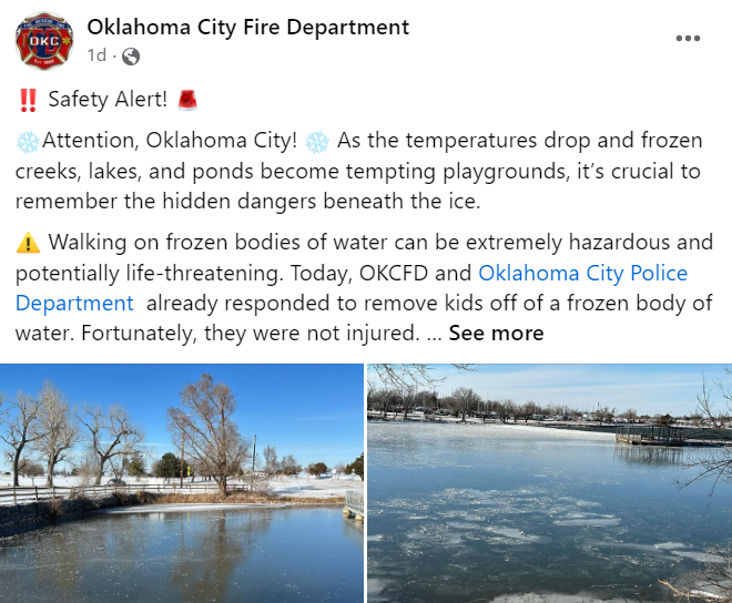 Beware frozen ice dangers